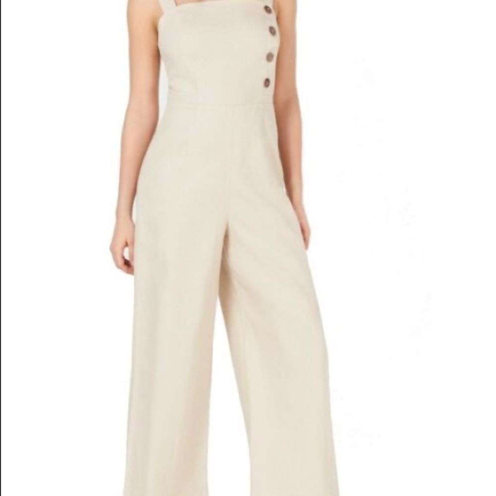 Fishbowl Beige Linen Blend Jumpsuit